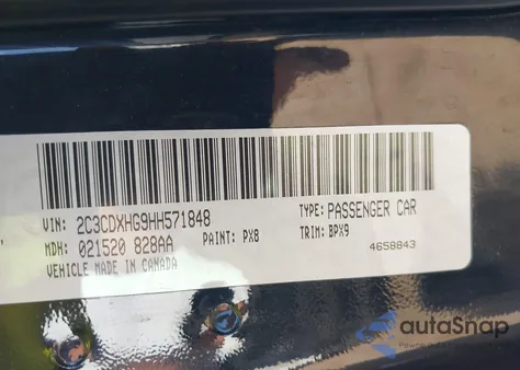 2017 Dodge Charger Sxt Rwd из США, поврежденный, VIN 2C3CDXHG9HH571848